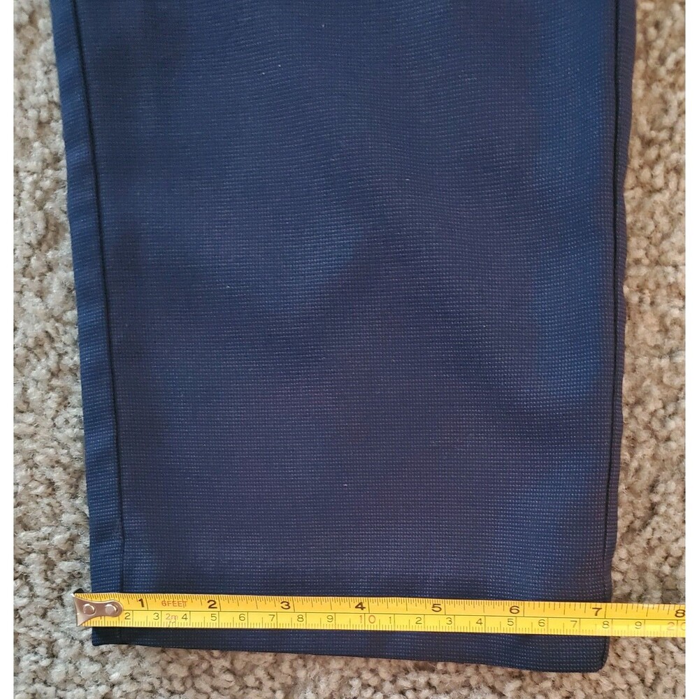 Perry Ellis Mens Dress Pants 32x32 Slim Fit Navy Blue Stretch Flat Front Slacks - Picture 14 of 16